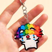 1pc/5pcs Acrylic Cute Cartoon Line Cat Keychain Clown Cat Pink Girl Cat Heart Balloon Kitten Animal Theme Keychain Pendant Car Keychain Back Pack Ornament Bag Accessories School Bag Accessories Purse Pendant Car Keychain Suitable For Gift Car Accessories Bag Charm Animal Goth Y2k - 彩色 - 查看 4