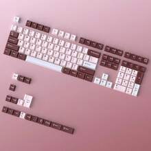 126键机械键盘，红色内粉色键帽，PBT材质，三色配色，原高键帽，兼容61/68/84/87/98/100/104/108键布局 - 紅內粉 - 查看 8