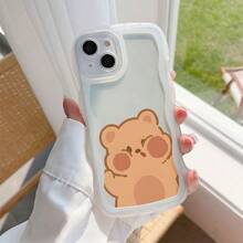 1pc Minimalist Brown Bear Design Transparent Shockproof Protective Phone Case, Suitable For IPhone 17/17 Pro/17 Pro Max/17 Air/16/11/16 Pro/16 Plus/16 Pro Max/16e/15 Pro Max/13/14/12/11/7G/8P, S25/S24, Fashionable Choice For Users - Clear - View 4