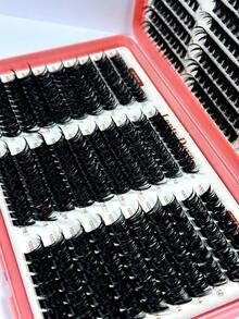 580pcs Eyelash Extension Kit, Russian Eyelash Extension Set, Pointed Individual Lashes, 3D Fluffy Lashes, D Curl Lash Clusters, 10-16mm DIY Lash Extension, 6 Styles Lash Clusters, Pointed Individual Lashes, Various Natural Makeup Effects, Pointed30D/40D/50D/60D/80D/100D Reusable Individual Segment False Lashes, Lightweight & Soft, DIY Lash Extension Lash Clusters, Lash Clusters, Individual Lashes, Eyelashes, False Eyelashes - Black - View 5