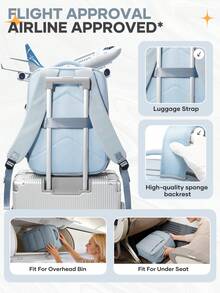 Plecak podróżny Ryan Air 40x20x30 cali – odpowiedni dla mężczyzn i kobiet, wielokolorowy, modny plecak na laptopa 15,6 cala, pasuje do laptopa 15,6 cala, odpowiedni do szkoły, na piesze wędrówki, do pracy, klasyczny plecak casualowy dla studentów, na zajęcia na świeżym powietrzu, podróże, do pracy, do biznesu, dojazdy do pracy - Jasnoniebieski - Zobacz 6