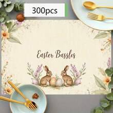 Bộ 100/2/4/6/8/300 tấm lót bàn ăn cao cấp, với thiết kế họa tiết thỏ Phục Sinh tối giản hiện đại. Kích thước: 30*45 cm, nhiều mẫu mã để lựa chọn, phù hợp cho bữa ăn Phục Sinh và trang trí nhà cửa. - Nhiều màu - Xem 19