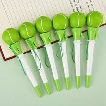 1pc Stress Relief Squeeze Retractable Punch Ball Pen, Football Shaped Ballpoint Pen - Silver - View 8