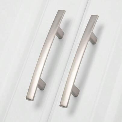 Homdiy 20 Pack Solid Zinc Alloy Cabinet Handles 3 Inch Hole Center Cabinet Pulls Brushed Nickel Arch Drawer Pulls Modern Hardware For Kitchen Bathroom Cupboard