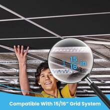 Drop Ceiling Tiles 2ft X 4ft PVC Waterproof Panel Cover 5mm Washable And Fire-Rated Drop Tile 48 Sq. Ft - Black - 黑色 - 查看 6