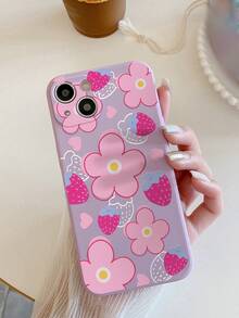 4件装樱桃草莓水果花卉彩绘糖果色极简防摔手机壳，兼容 17/17Pro/17ProMax/16XR/7/8/16ProMax/15ProMax/12ProMax/13ProMax/14ProMax/13/14/11/12P/14/P11/P12/S25/A13 4G/A22/A21S/A51 4G/A52/S22 Ultra/A33 5G/A34/A35，兼容红米手机，国际版，非国内版 - 彩色 - 查看 4