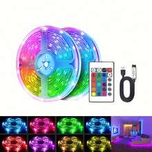 1pc 5V USB LED Light Strip, 3535 LED, 24-Key IR Remote Control, Dimmable. Suitable For Bedroom And Living Room Ambient Lighting, Christmas And New Year Decoration Lights - Multi-color Light - View 1