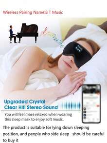 Mặt nạ ngủ không dây 3D tích hợp tai nghe, băng đô nghe nhạc không dây, hoàn hảo cho người ngủ văn phòng, tập yoga, du lịch, thiền định, người mất ngủ. Món quà Valentine/quà năm mới tuyệt vời dành cho phụ nữ. Màu hồng. - Hồng - Xem 8