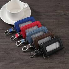 1pc Lychee Texture Zipper Unisex Key Pouch, Minimalist Large Capacity Multi-Function Waist Hanging Lock Bag - Multicolor - View 3