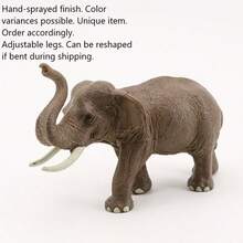 1件 2026新款亚洲象动物模型套装，逼真野生大象塑料模型，动物世界认知收藏玩具，自然教育礼物，大象爱好者收藏礼物，生日礼物，惊喜小礼物，完美礼物 - 彩色 - 查看 6