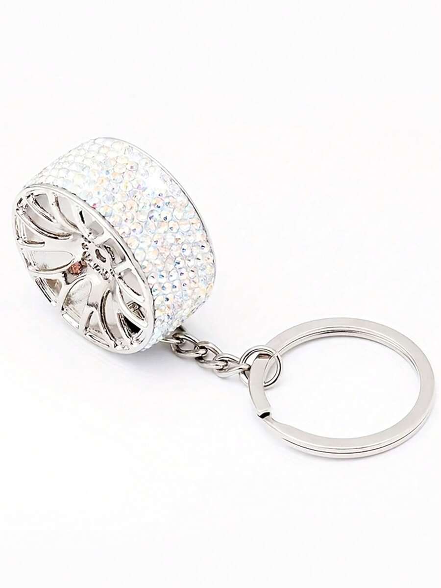 1 pieza Llavero de aro de llanta de coche con brillo, llavero de aro de coche con rhinestone, accesorio de llavero de aro de coche, pequeño adorno, dije de bolso, llavero de coche, cordón para llaves, llavero, accesorio de llavero, anillo para llaves, llavero de pareja, regalo para ella, regalo para novio, regalo pequeño, regalo de cumpleaños, regalo para amigos, regalo de vacaciones, recuerdo de evento, favor de fiesta - Multicolor - Ver 1