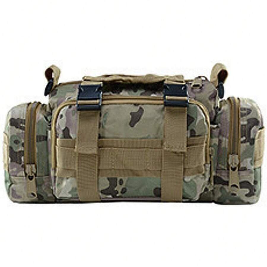 Bolsa de Cintura Impermeable de Gran Capacidad y Múltiples Capas, Adecuada para Equipo de Pesca, Conjunto de Camping Multifuncional - Color digital de la selva - Ver 1