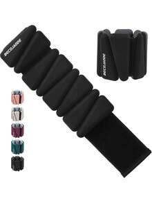 Ankle Weights Set Of 2 (1 Lb/2 Lb/3 Lb Each) Adjustable Wrist Weights For Women Men Wearable Arm Leg Weight For Pilates, Running, Walking, Workout, Yoga,39832592 - màu đen - Xem 1