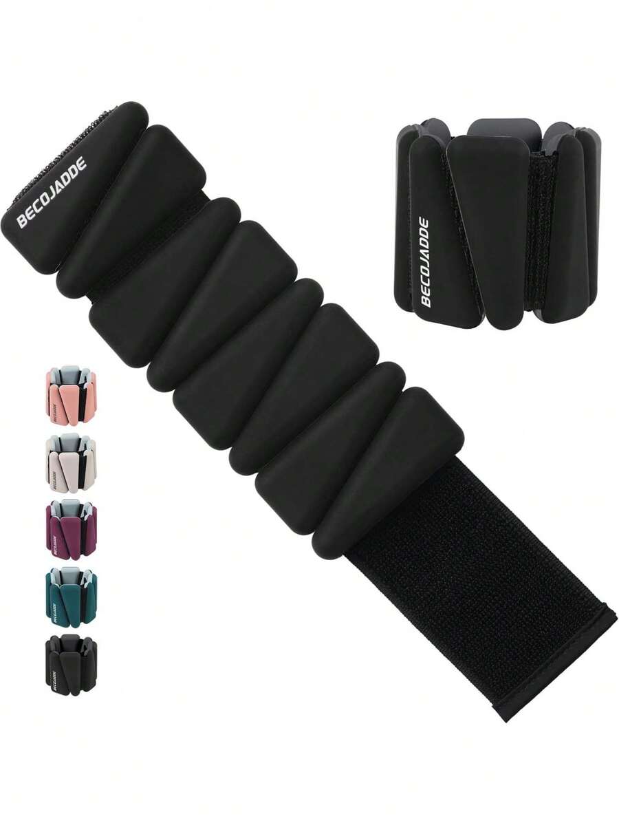 Ankle Weights Set Of 2 (1 Lb/2 Lb/3 Lb Each) Adjustable Wrist Weights For Women Men Wearable Arm Leg Weight For Pilates, Running, Walking, Workout, Yoga,39832592 - màu đen - Xem 1