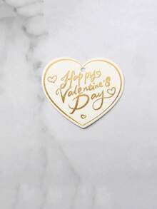 10/50/100pcs Gold Foil Gift Tags, Heart Shaped Thank You Cards, Decoration Pendant For Valentine's Day Gifts