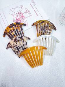 Acetate French Retro U-Shaped Hair Clip Bun Maker, Modern Minimalist Hair Accessory, Versatile Hair Styling Tool - Multicolor - View 3