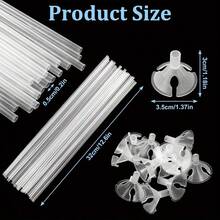 12.6 英寸塑料旋转气球支架，带杯架 - 磨砂透明气球杆 - 易于安装，适用于婚礼、生日、毕业典礼、圣诞节等节日的派对装饰 - 透明色 - 查看 4