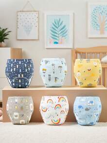 3pcs/6pcs Baby Potty Training Pants, Cute Cartoon Patterns, Soft Material, Leak-Proof & Washable, Suitable For 0-3 Years Old Baby Boys And Girls - Multicolor - View 2