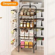 Oferta exclusiva Fruteros de Cocina Modernos 4 Niveles con Estante Superior, Carrito Organizador de Almacenamiento Estante para Cocina, Organizador de Frutas y Verduras Metal, Frutero con Cajones y Ruedas - por defecto - Ver 3