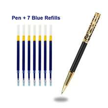 时尚经典黑色雕花圆珠笔/优雅金属商务签名笔/男女通用奢华行政办公签名笔/学生书法练习笔/可替换笔芯 - 黑色 - 查看 9