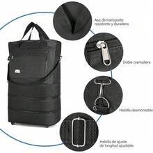 CYPNMaletas de Viaje Plegable Expandible MTQ Maleta Plegable de Viaje con Ruedas Maletas Expandible 5/10/15/20/25 kg Maleta de Viaje Grandes de 30 Pulgadas. NegroFashion - como en la foto - Ver 4