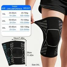 RPPR 1 Cặp - Ống bó đầu gối co giãn cao cấp, thoáng khí và thoải mái, cỡ lớn, unisex, đen xám/xanh dương, XL-3XL, phù hợp với cân nặng lên đến 136 kg - Nhiều màu - Xem 4