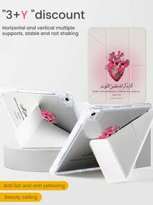 可爱爱心元素双面亚克力透明翻盖保护套，水晶后盖，防震，适用于 iPad 7/8/10 代 10.2 英寸，内置 Apple Pencil 插槽，支持睡眠/唤醒功能，理想的生日礼物 - 彩色 - 查看 4