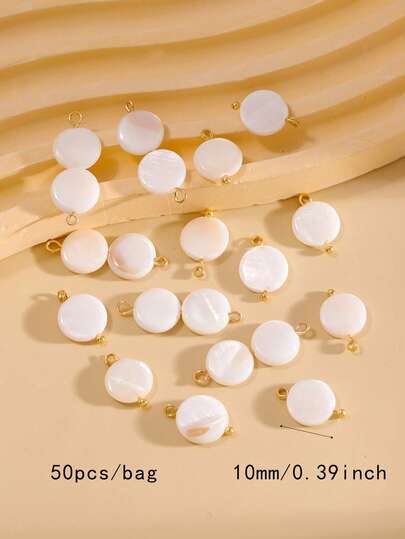 50pcs Horse Hoof Shell Cross Heart Butterfly Plum Blossom Charms, For Making Necklace Bracelet Anklet Earring Jewelry Pendant, DIY Accessories