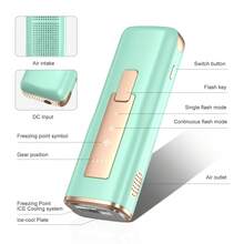 家用激光脱毛仪，带冷却系统，IPL脉冲光脱毛，男女通用，升级版无限次闪光，永久脱毛，适用于面部、腿部、手臂、比基尼线等部位