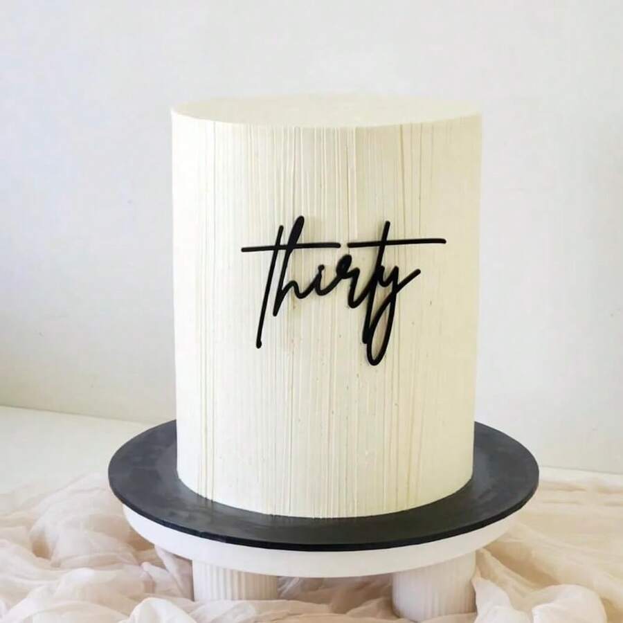 Elegant Black Acrylic 30th Birthday Cake Topper - Anniversary Party Decoration - màu đen - Xem 1