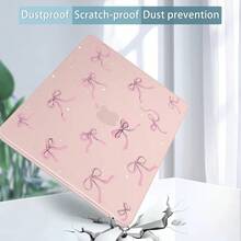 For MacBook Air 13.6 Inch Case A3240 M4 A3113 M3 A2681 M2 With Retina Dispaly, 2025 2024 2023 2022 Release, Plastic Hard Shell Case With Screen Protector & Keyboard Cover, Chalk Pink Bow - 透明閃光蝴蝶結 - 查看 8
