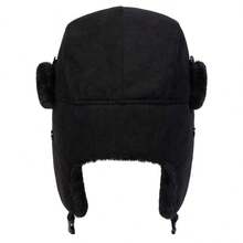 Adults Winter Cozy Plush Ushanka Russian Hat Windproof Full Hood Earflap Hat Warm Cold Proof Ski Hunting Cycling Trapper Hats - Black - View 4