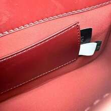 Burgundy Leather Shoulder Bag For Women, Minimalist Structured Crossbody Bag With Gold Hardware, Slim Rectangle Everyday Purse, 24.5x15x8.5cm - Burdeos - Ver 8