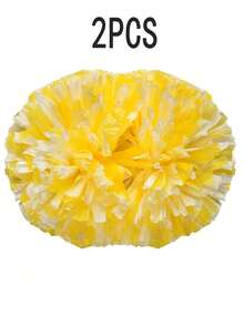 1pc Matte Solid Color Cheerleading Pom Poms, Basketball PE Class Cheer Pom Poms, Dance & Gymnastics Competition Props, Team Activity Cheering Accessories, Suitable For Various Stage Events Double-Sided Pom Poms