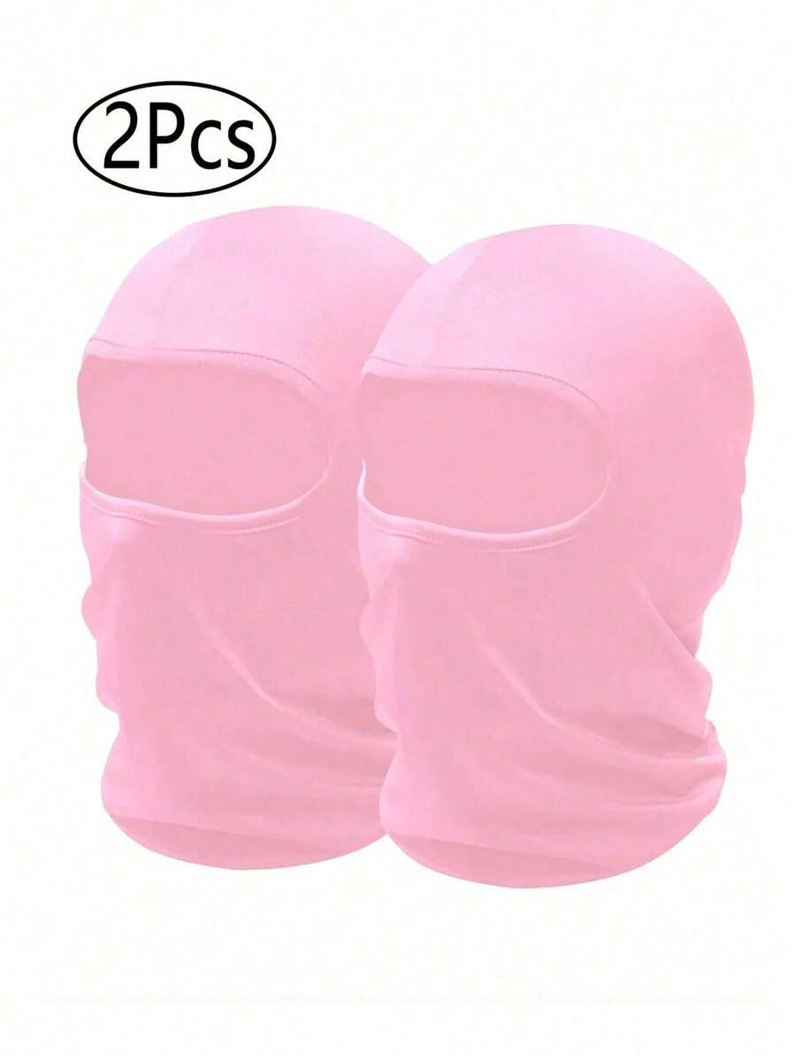 Bộ 2 chiếc/1 chiếc mặt nạ trượt tuyết màu hồng, mặt nạ trùm đầu nhẹ, chống tia UV dành cho nam và nữ, thích hợp cho bóng đá, xe máy. - A - Xem 1
