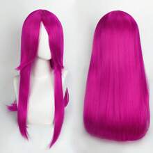 Karida 60cm/24inch Extra Long Straight Synthetic Hair Wig With Bangs, Colorful, Suitable For Daily Use, Cosplay, Halloween, Christmas, St. Patrick's Day And Other Costume Parties - Multicolor - View 45