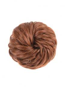 假发、发髻假发、发圈、哑光高温丝质发髻假发、发髻假发、后脑勺假发片、大号发饰、成人花朵发髻