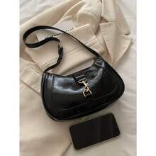 Novachic 1pc Retro Minimalist Hook Decor Adjustable Shoulder Strap Crescent Shape Bag Suitable For Date Outing Party Small Bags - Negro - Ver 8