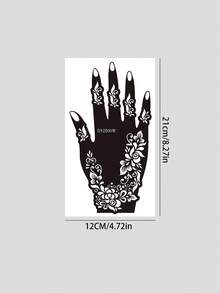 2 Pieces Floral Vine Pattern Tattoo Stencils – Exquisite Hollowed-Out Designs With Delicate Textures For Personalized DIY Temporary Tattoos, Reusable, Suitable For Party & Daily Body Decoration, Helps Easily Create Custom Temporary Tattoo Looks - Black - View 12