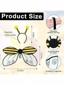 仙女翅膀万圣节仙女服装，女士配饰，蝴蝶瓢虫，蜜蜂角色扮演仙女服装，天使翅膀 - 彩色 - 查看 4