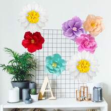 5 bông hoa giấy kích thước 30cm và 25cm, hoa nhân tạo 3D sống động như thật, thích hợp cho đám cưới, sinh nhật, phông nền cô dâu, trang trí tiệc sinh nhật, phông nền chụp ảnh, trang trí cổng vòm. - hồng + trắng - Xem 14