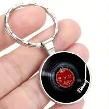 Vintage Vinyl Record Turntable Design Keychain - Alloy Retro Music Record Keychain For Car Lovers And Music Lovers - Multicolor - View 5