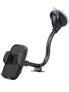 360° Adjustable Long Arm Silicone Base Car Phone Holder - Black - View 3