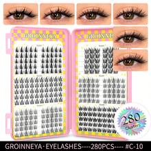 240-300 Pcs Fairy Lashes Volume Mixed Tray Lashes Cluster Kit Fox Eye Eyelashes Natural Look Cluster Lashes Individual Eyelashes Clusters C Curl Wispy Segmented False Eyelashes Large Capacity Eyelash Book Including 6 Styles Free To Match Eyelash Extension - Black - View 14