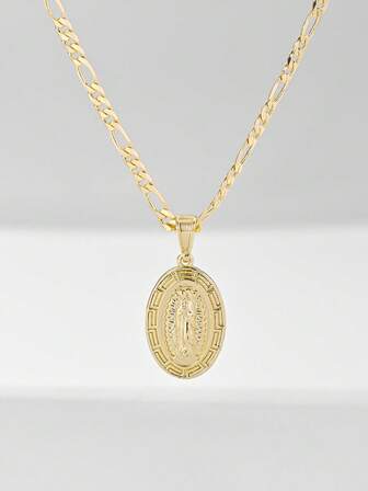 1件经典欧美风格铜质小圣母瓜达卢佩吊坠项链，限量版，适合作为圣诞节/感恩节/万圣节/母亲节/情人节礼物送给情侣/朋友/教父母，也适合作为天主教初领圣体礼物、日常及节日佩戴、祈祷饰品。