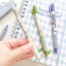 Flower Style Gel Link Pens,Fine Point 0.5 Mm,High-End Series Pens For Journaling Note Taking, Cute Office School Supplies Gifts For Women Men - Baby Blue - View 4