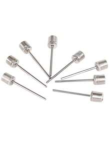 10pcs Portable Air Pump Needles, Stainless Steel American Valve Inflator Needles For Basketball, Football, Volleyball, Balloons - Multi-Purpose Inflation Accessories, Essential Outdoor & Home Equipment - Silver - View 3