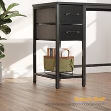 Computer Desk With 2 Drawers, 40 Inch Small Home Office Desk With Storage Study Writing Table, Modern Black - 現代黑 - 查看 5
