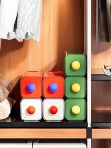 1pc Dopamine Themed Underwear & Socks Storage Box, Wall-Mounted Wardrobe Organizer