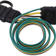 Enchufe de remolque, 6 24V Adaptador de conector de cabo de enchufe de remolque plano de 4 pines para remolque de barra de remolque de caravana - como se muestra en la figura - Ver 10
